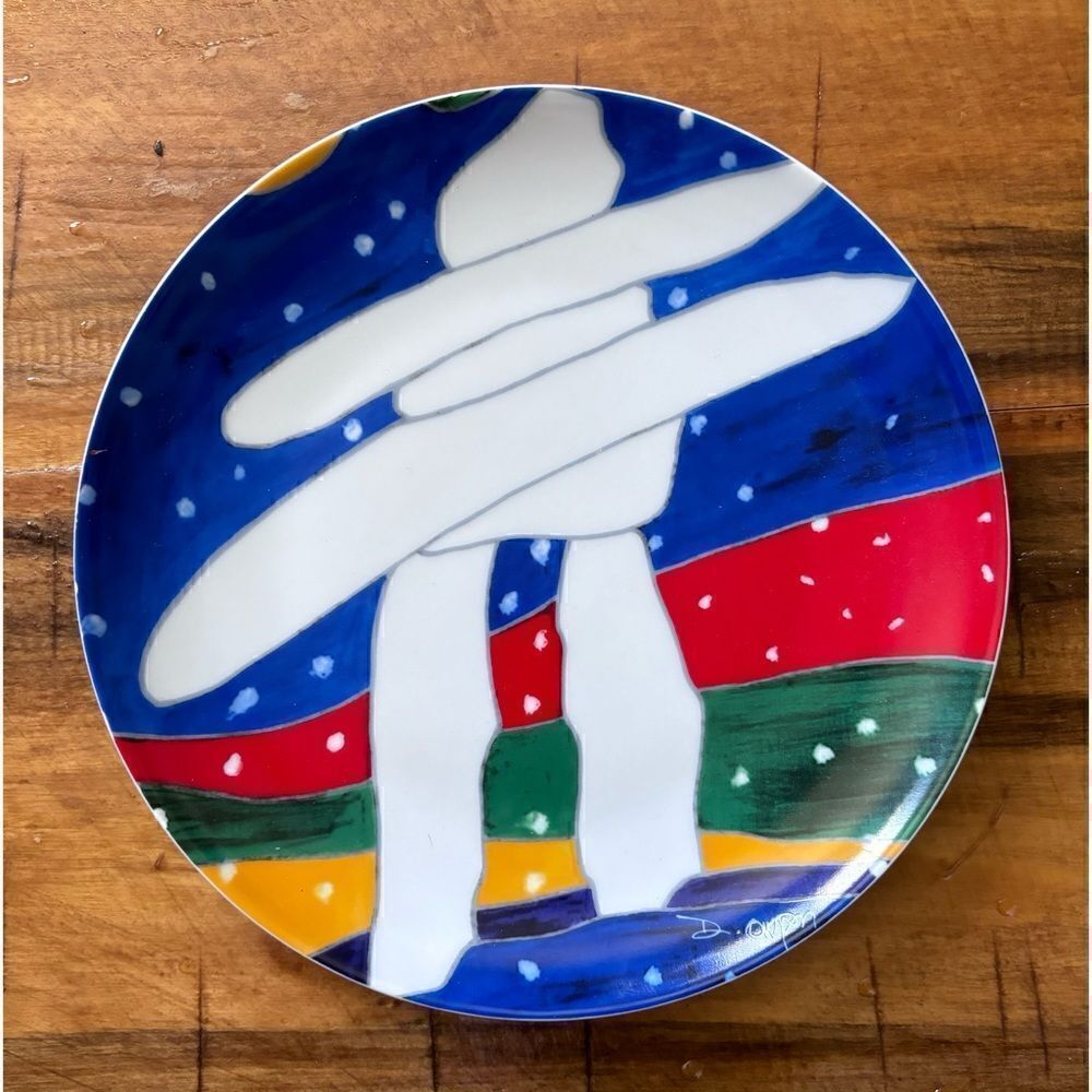 Porcelain Wall Plate Skye McGhie Signed Dawn Oman Yellowknife Canada/ New